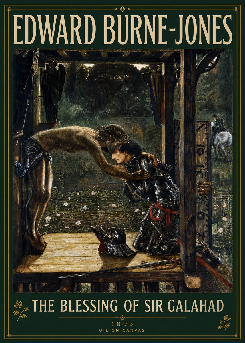 Edward Burne-Jones The Blessing of Sir Galahad No5 - Juliste