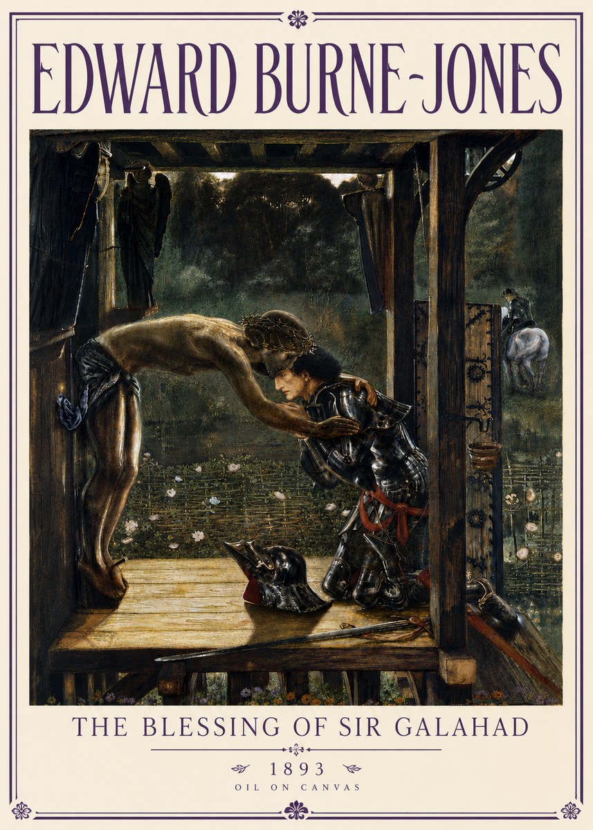 Edward Burne-Jones The Blessing of Sir Galahad No6 - Juliste