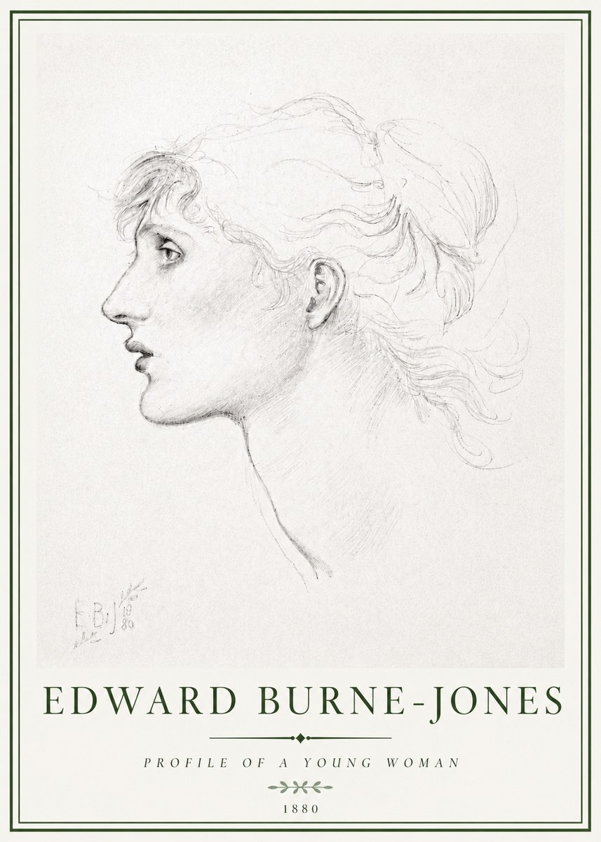 Edward Burne-Jones Profile of a Young Woman No4 - Juliste