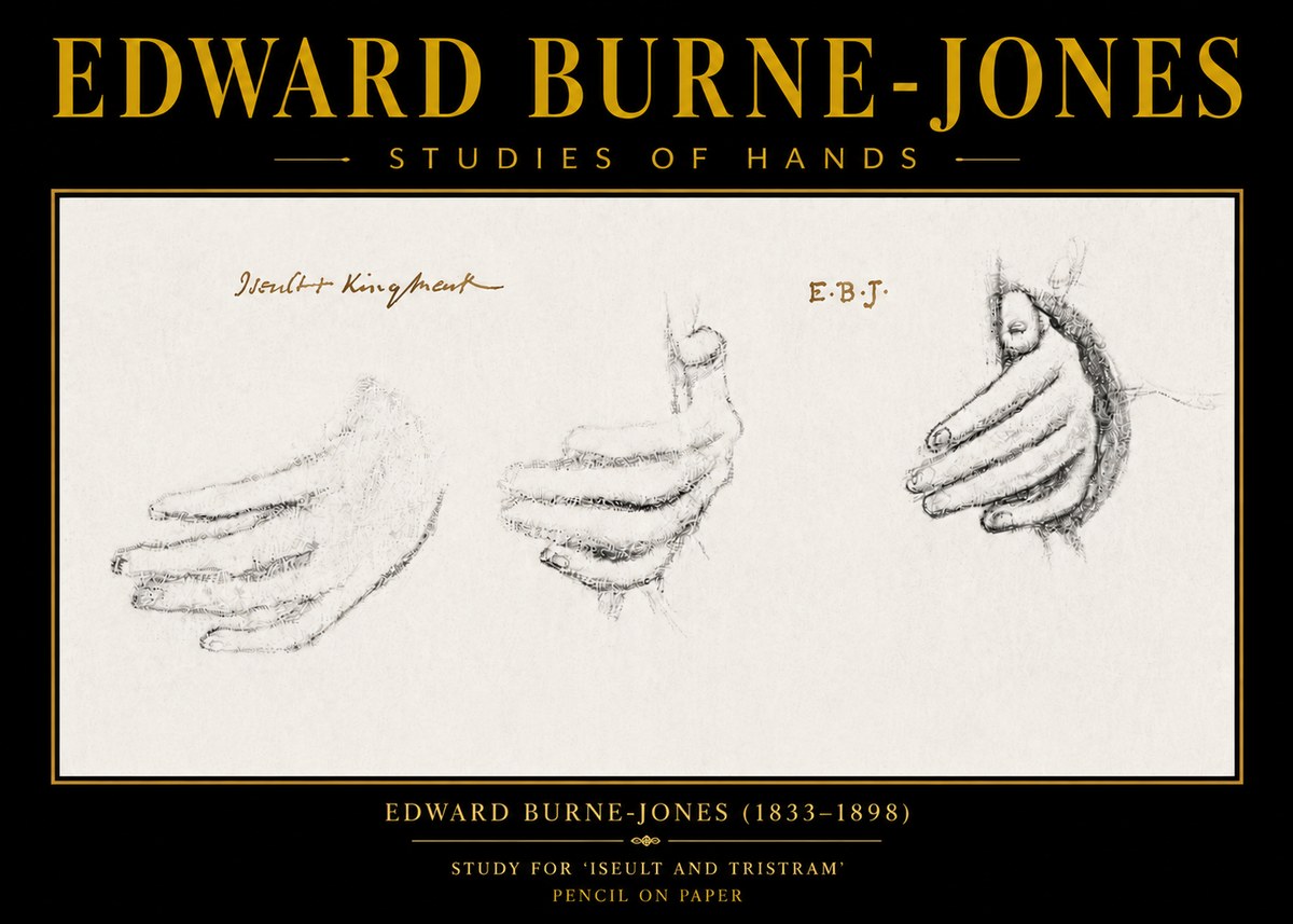 Edward Burne-Jones Study for 'Iseult and Tristram' No6 - Juliste