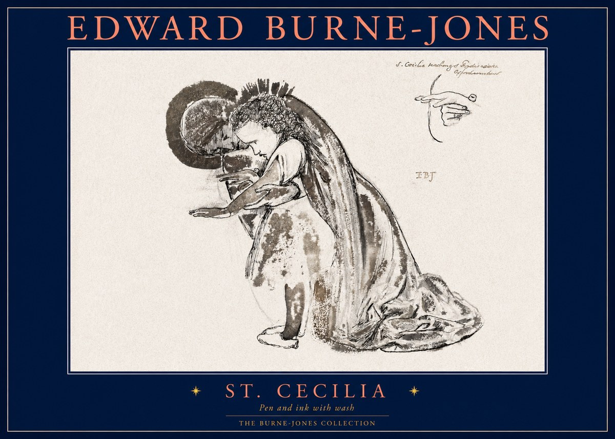 Edward Burne-Jones St. Cecilia No2 - Juliste
