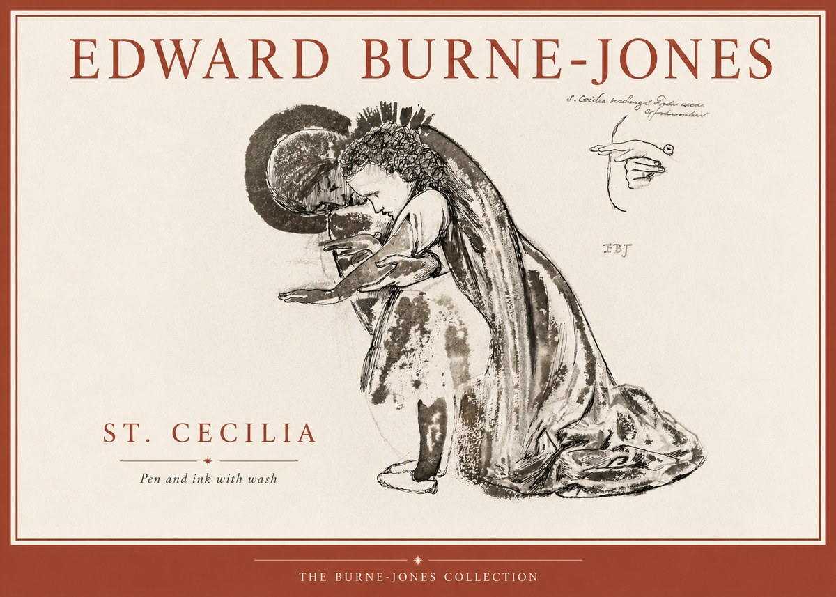 Edward Burne-Jones St. Cecilia No4 - Juliste
