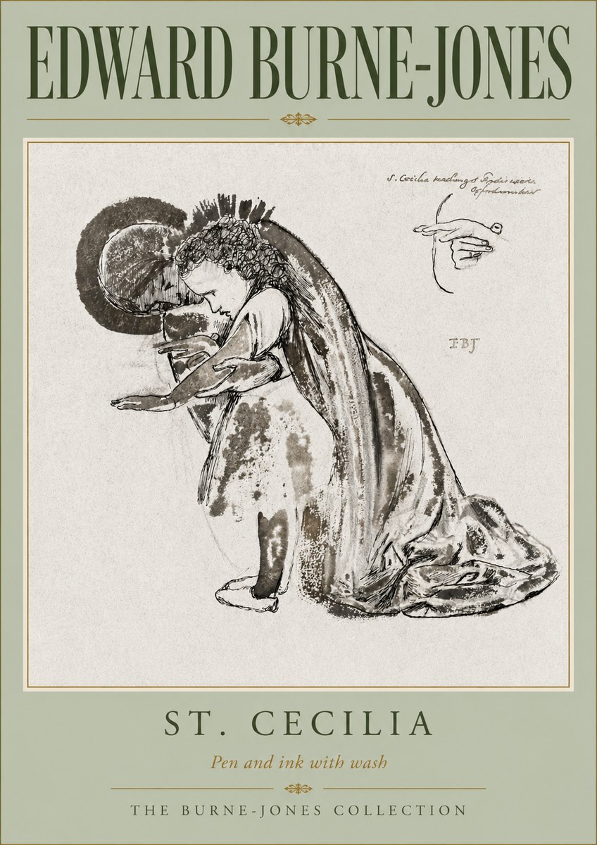 Edward Burne-Jones St. Cecilia No5 - Juliste
