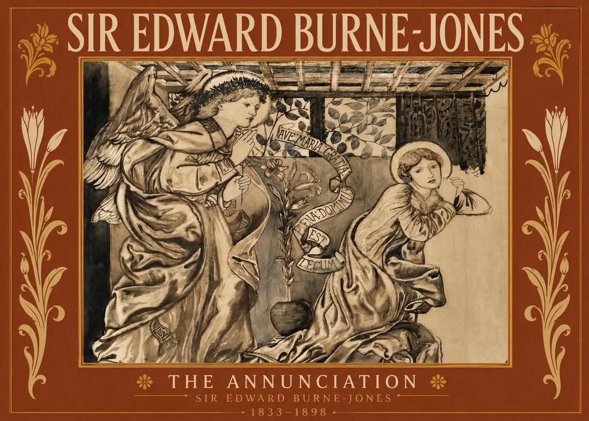Edward Burne-Jones The Annunciation II No5 - Juliste