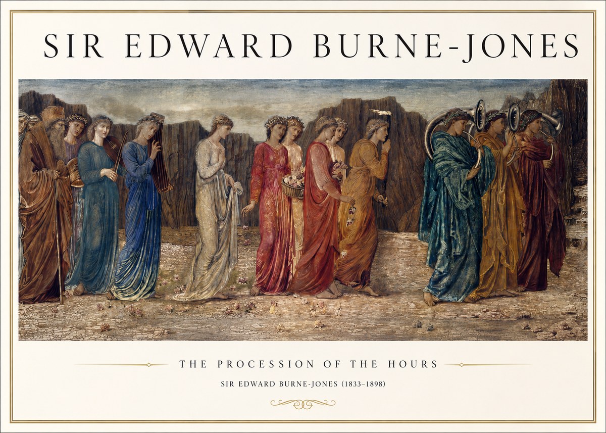 Edward Burne-Jones The Procession of the Hours No1 - Juliste