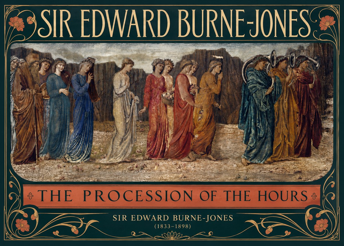 Edward Burne-Jones The Procession of the Hours No2 - Juliste