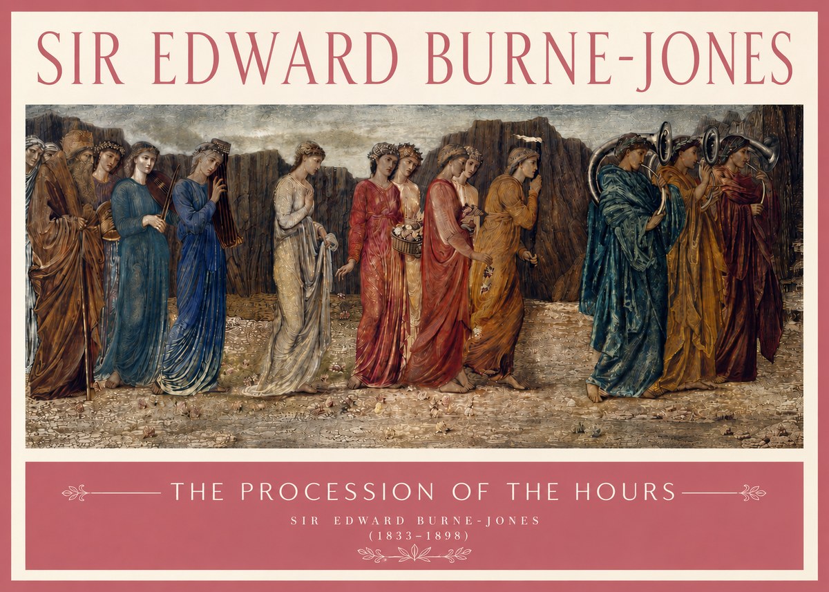 Edward Burne-Jones The Procession of the Hours No3 - Juliste