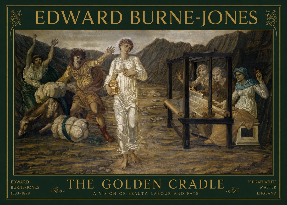 Edward Burne-Jones The Golden Cradle No1 - Juliste