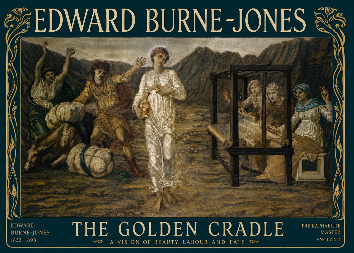 Edward Burne-Jones The Golden Cradle No4 - Juliste