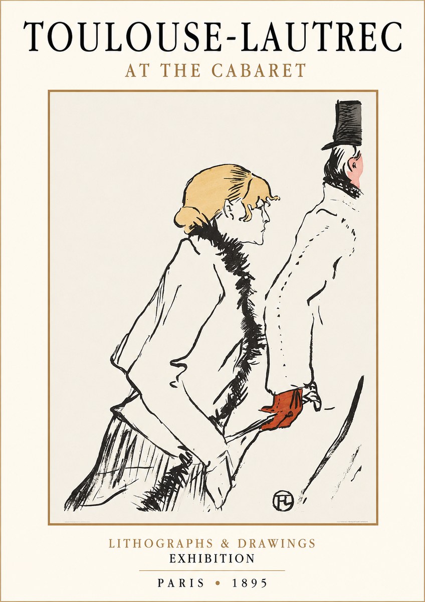 Toulouse-Lautrec At the Cabaret No1 - Juliste