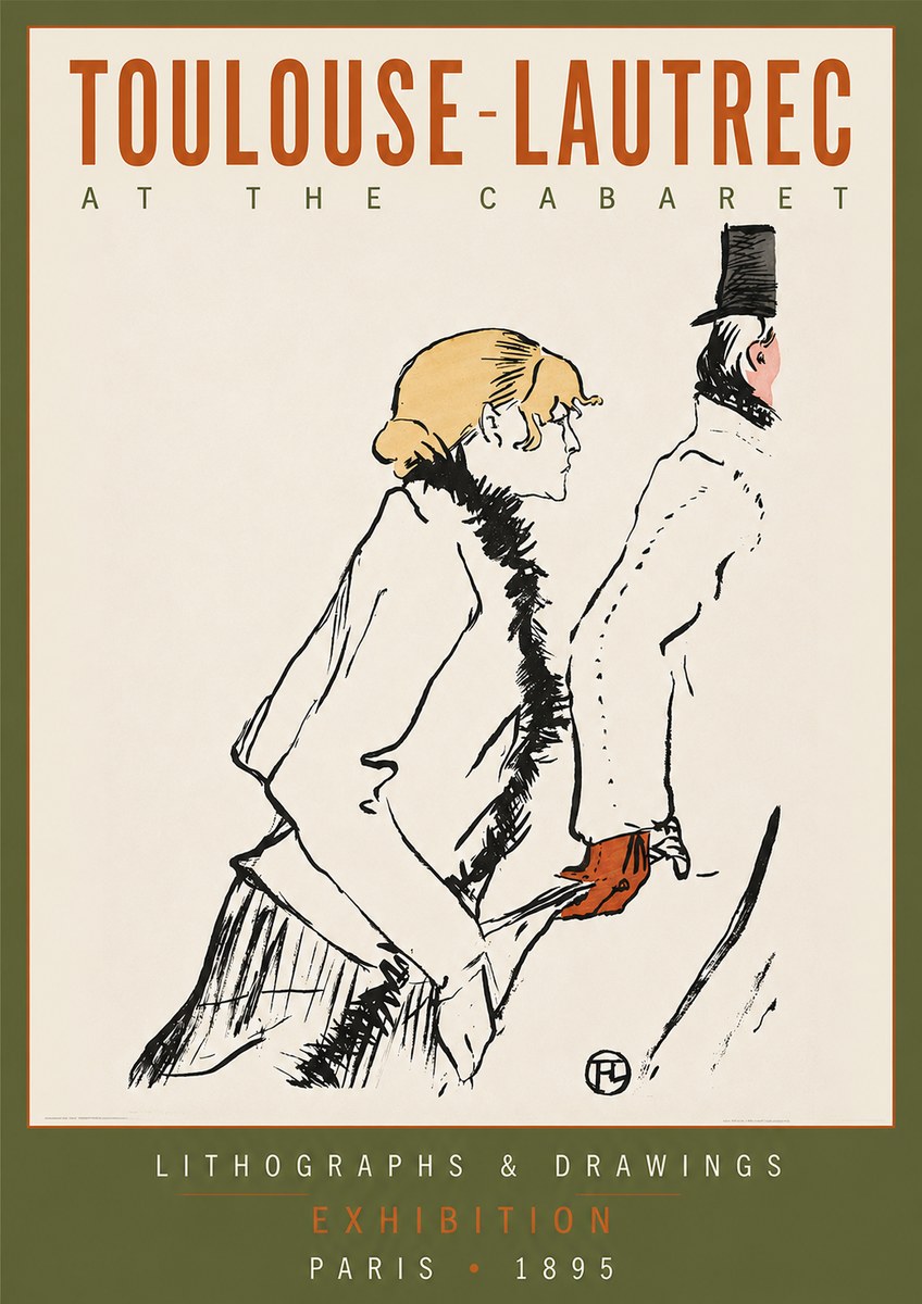 Toulouse-Lautrec At the Cabaret No2 - Juliste