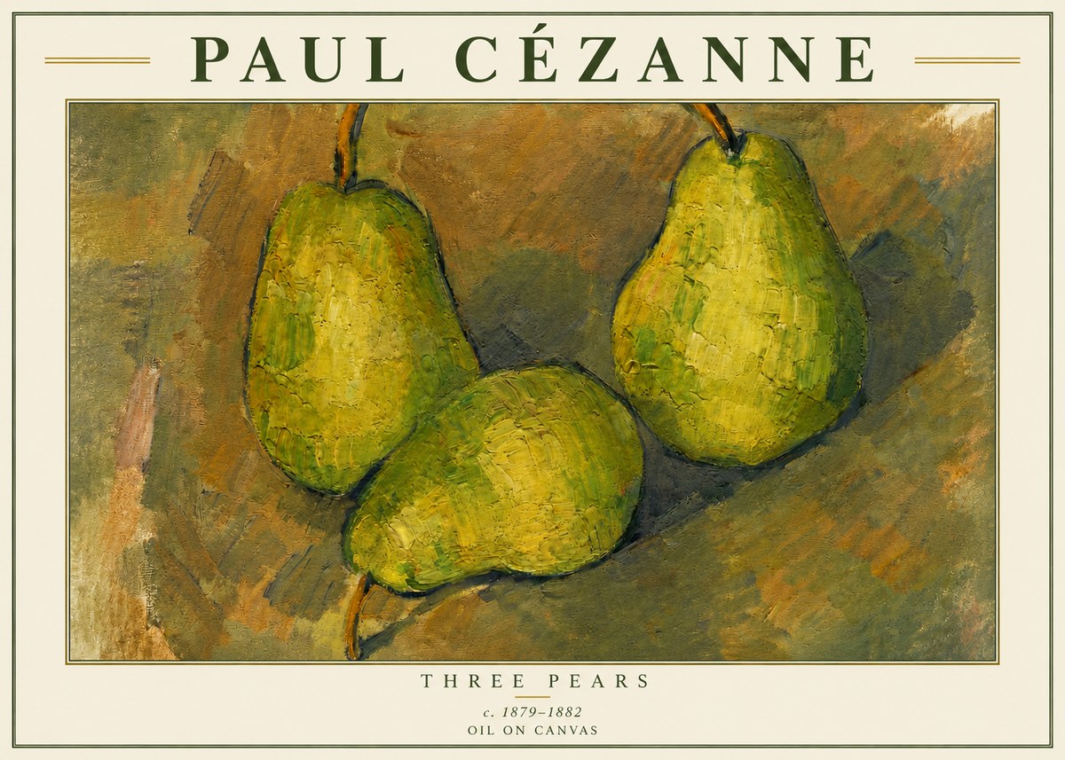 Paul Cézanne Three Pears No3 - Juliste