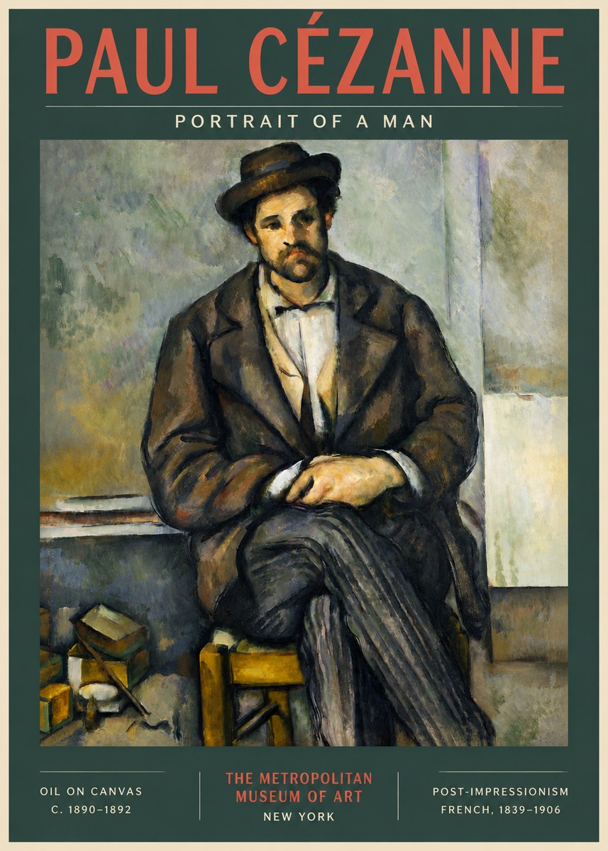 Paul Cézanne Portrait of a Man III No3 - Juliste
