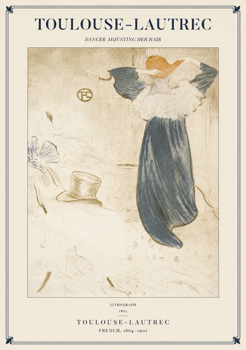 Toulouse-Lautrec Dancer Adjusting Her Hair No1 - Juliste