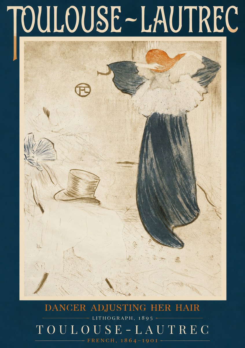Toulouse-Lautrec Dancer Adjusting Her Hair No2 - Juliste