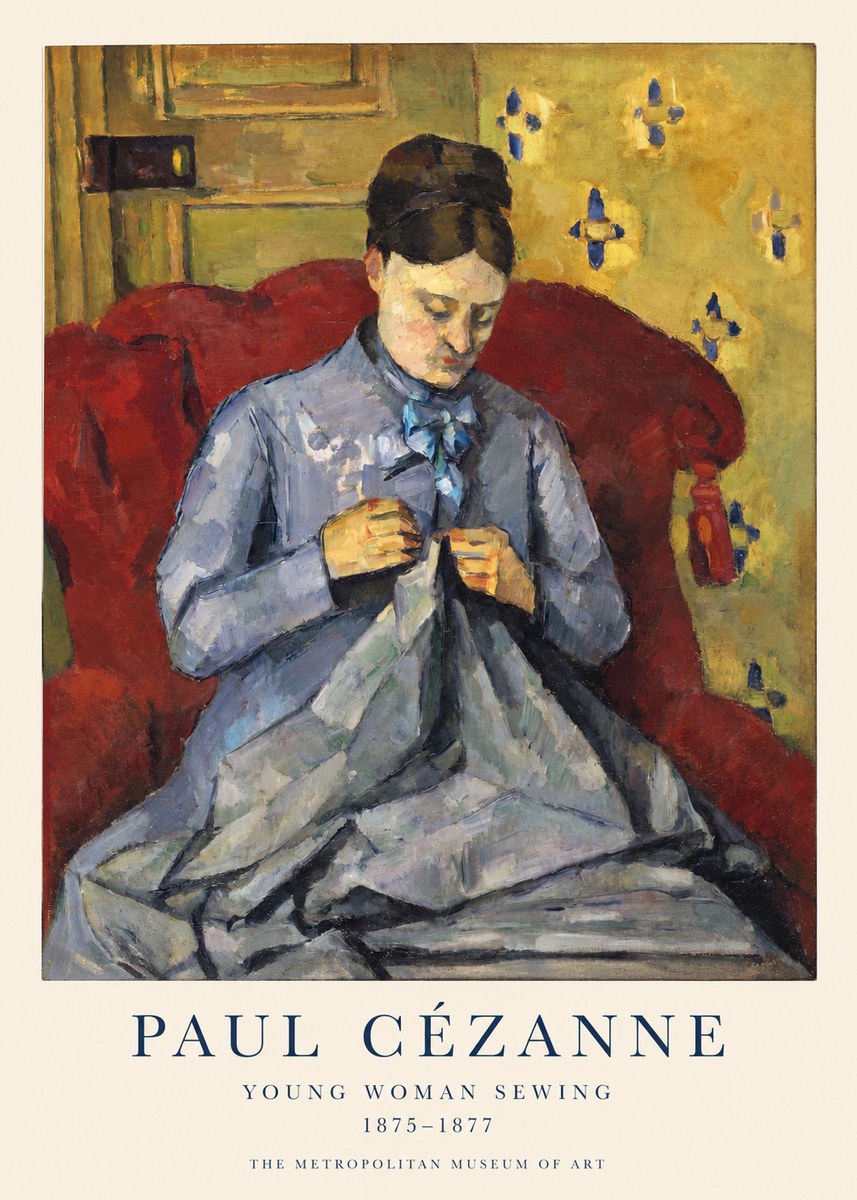 Paul Cézanne Young Woman Sewing No1 - Juliste