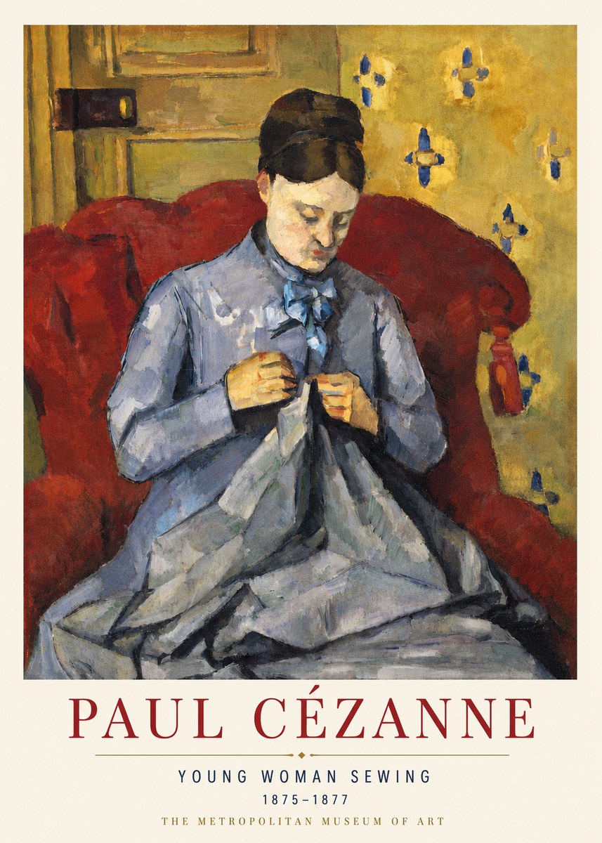 Paul Cézanne Young Woman Sewing No4 - Juliste