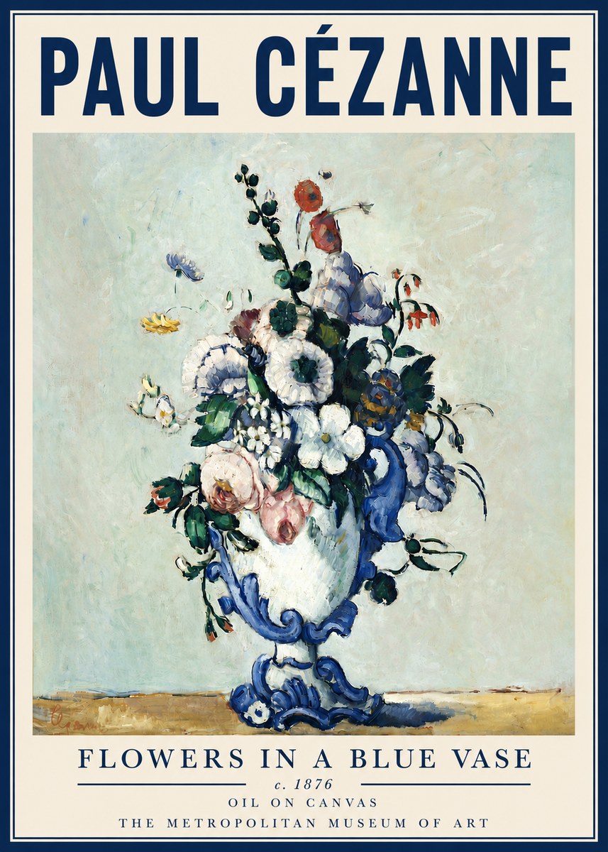Paul Cézanne Flowers in a Blue Vase No4 - Juliste