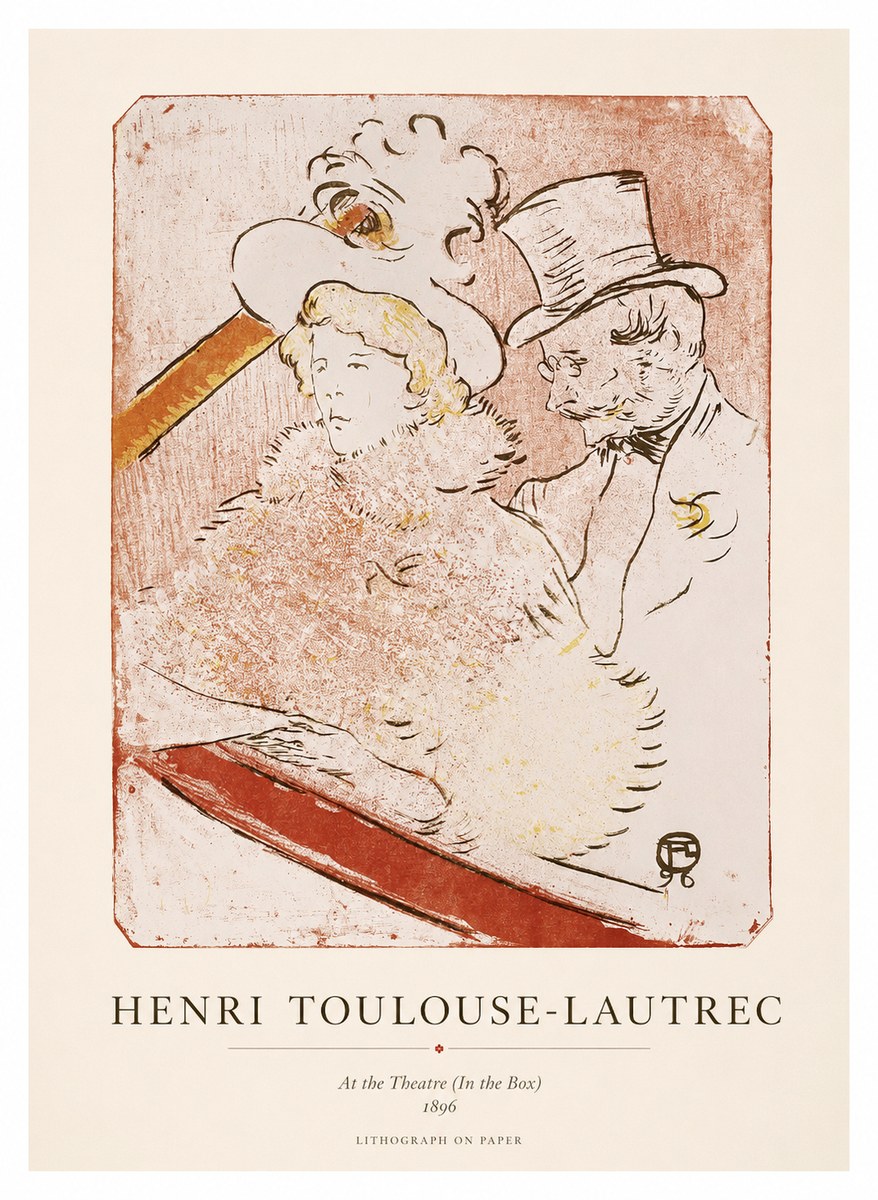 Toulouse-Lautrec At the Theatre (in the Box) No1 - Juliste