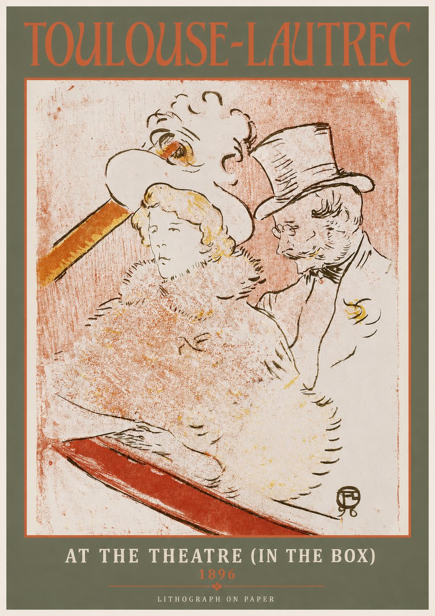 Toulouse-Lautrec At the Theatre (in the Box) No2 - Juliste