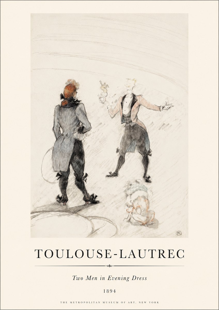Toulouse-Lautrec Two Men in Evening Dress No1 - Juliste