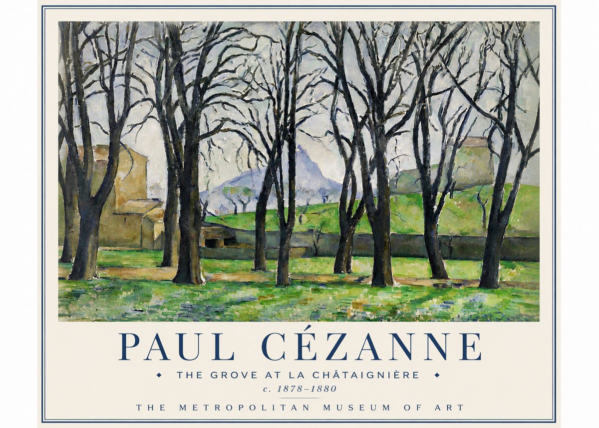 Paul Cézanne The Grove at La Châtaignière No3 - Juliste