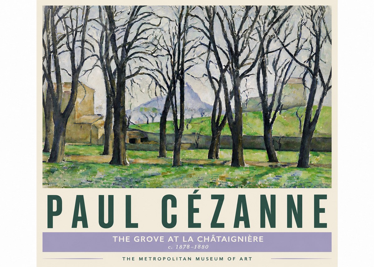 Paul Cézanne The Grove at La Châtaignière No4 - Juliste