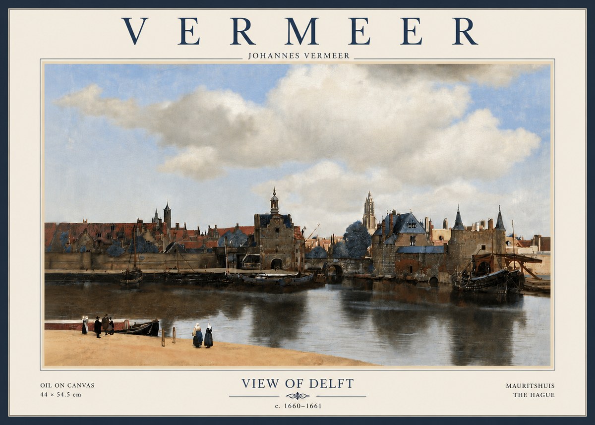 Vermeer View of Delft No4 - Juliste