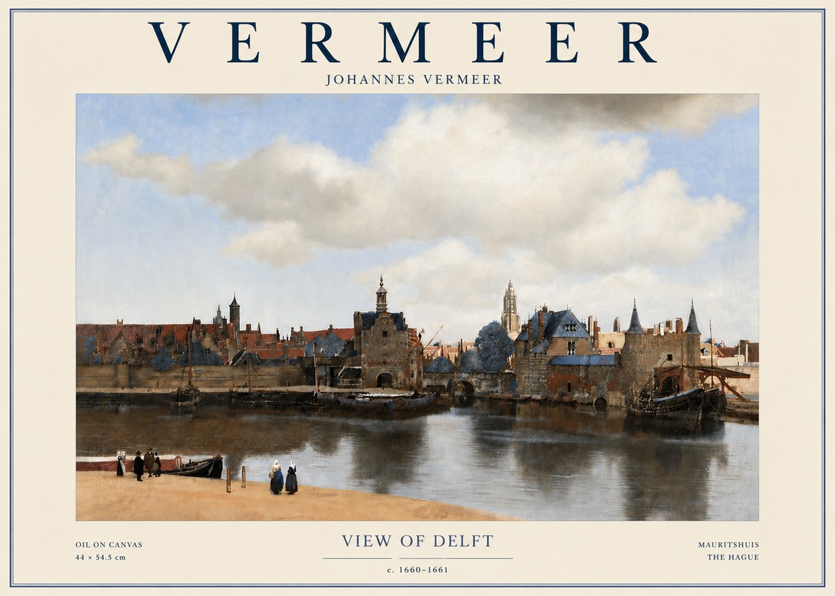Vermeer View of Delft No6 - Juliste