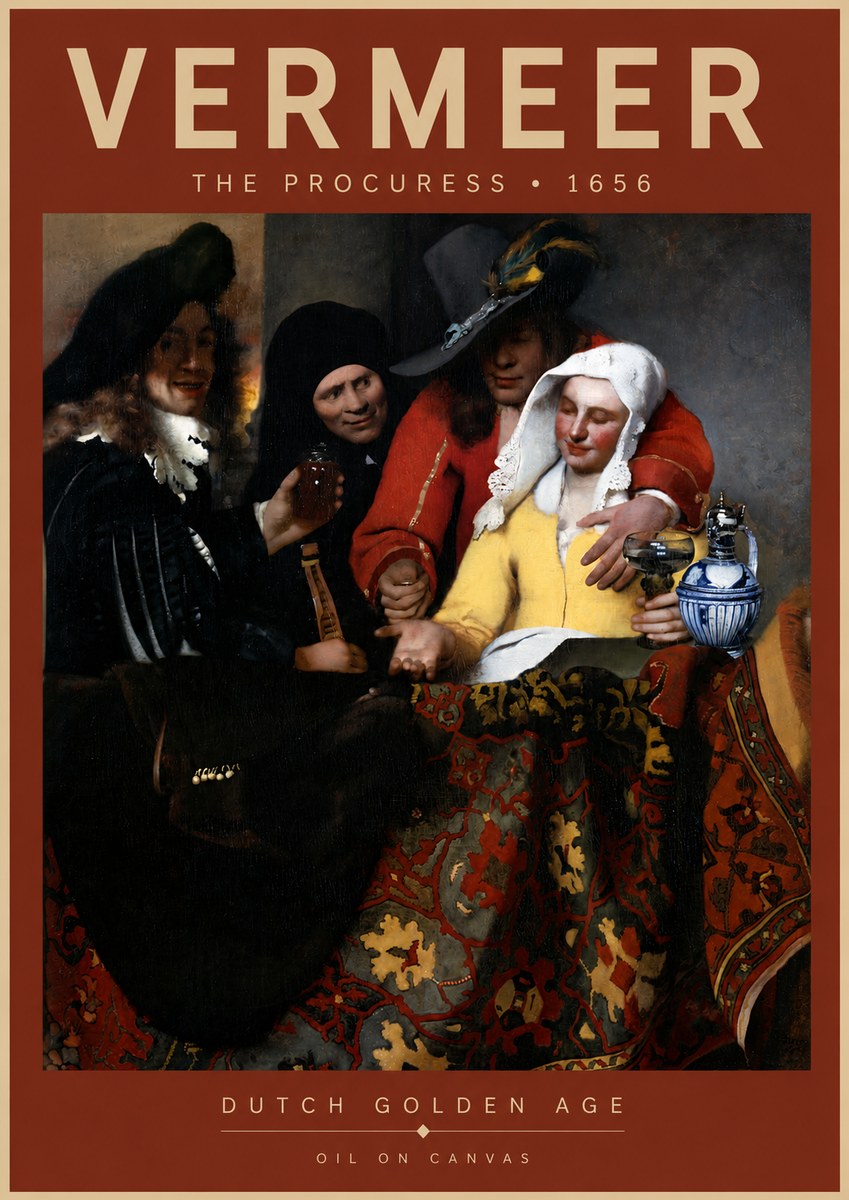 Vermeer The Procuress No4 - Juliste