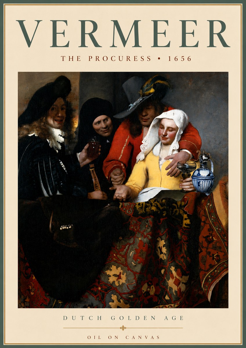 Vermeer The Procuress No6 - Juliste