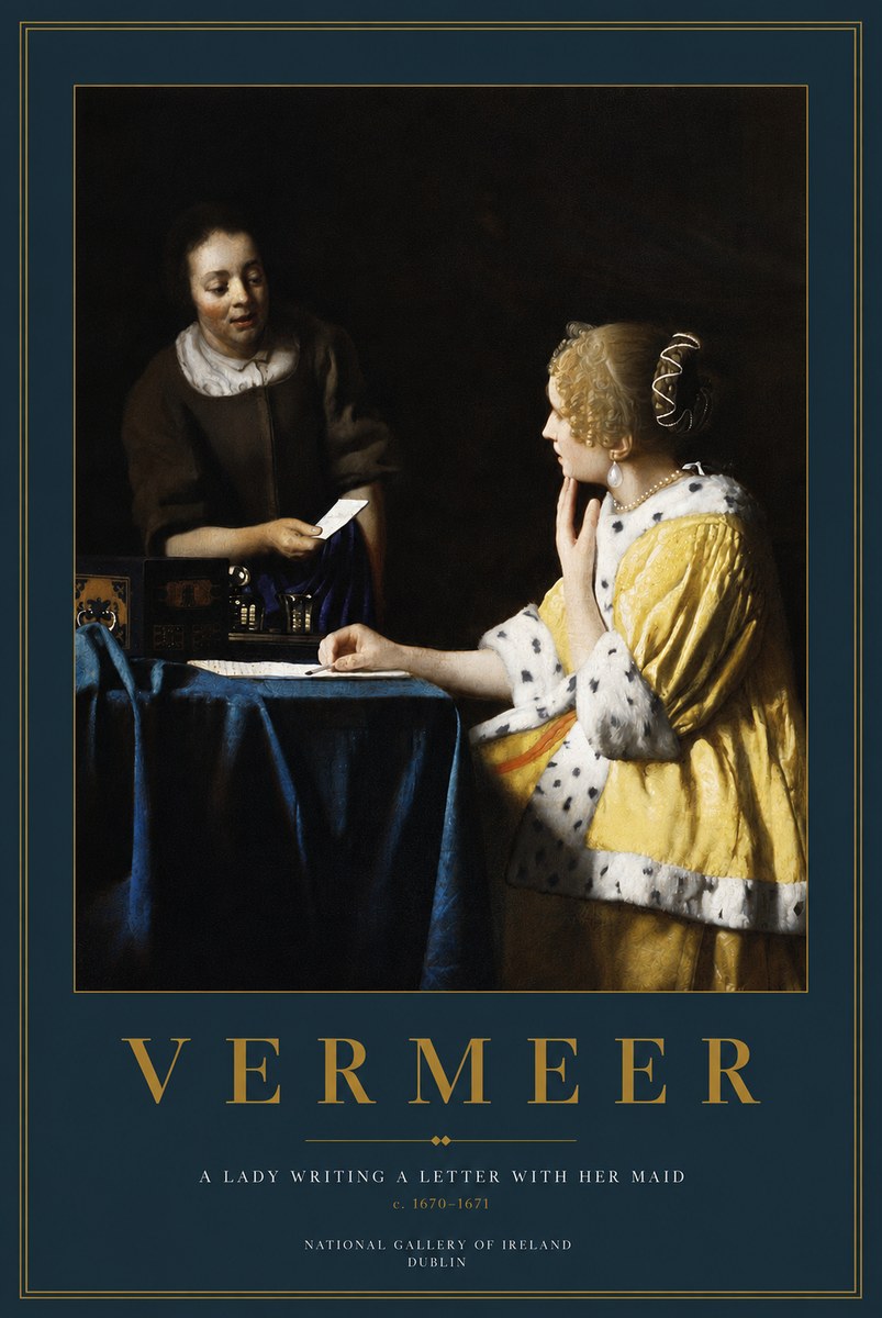 Vermeer A Lady Writing a Letter with Her Maid II No4 - Juliste