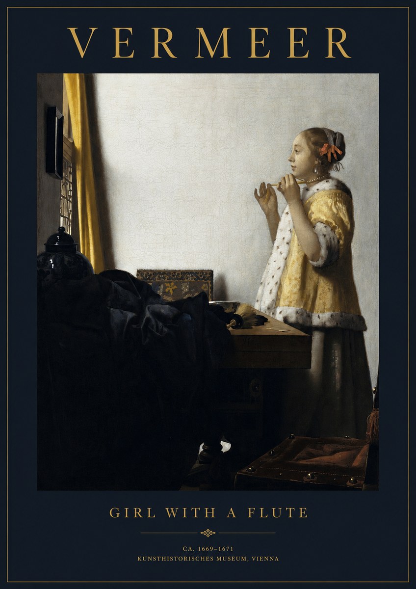 Vermeer Girl with a Flute No2 - Juliste