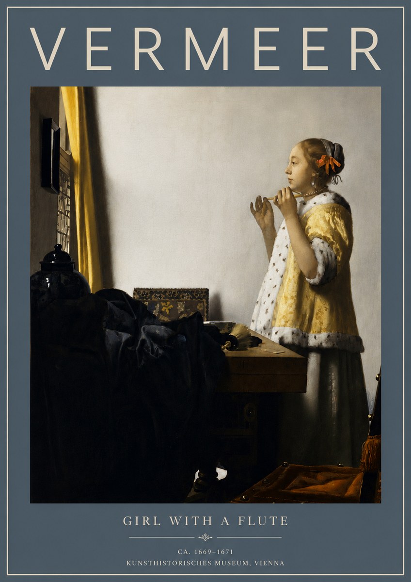 Vermeer Girl with a Flute No5 - Juliste