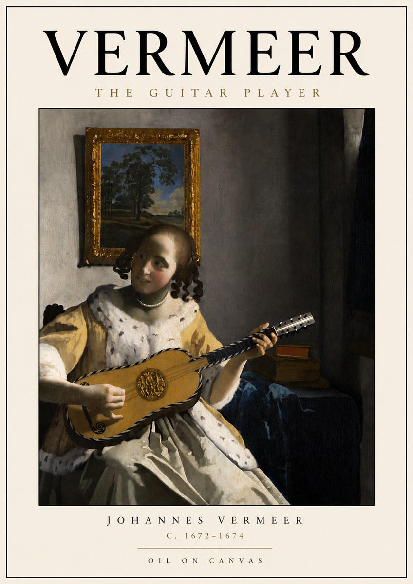 Vermeer The Guitar Player No4 - Juliste