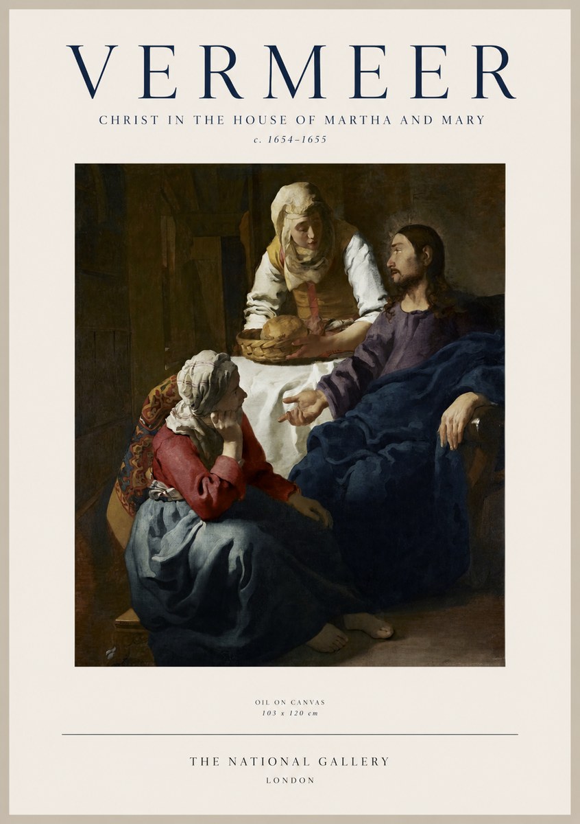 Vermeer Christ in the House of Martha and Mary No1 - Juliste