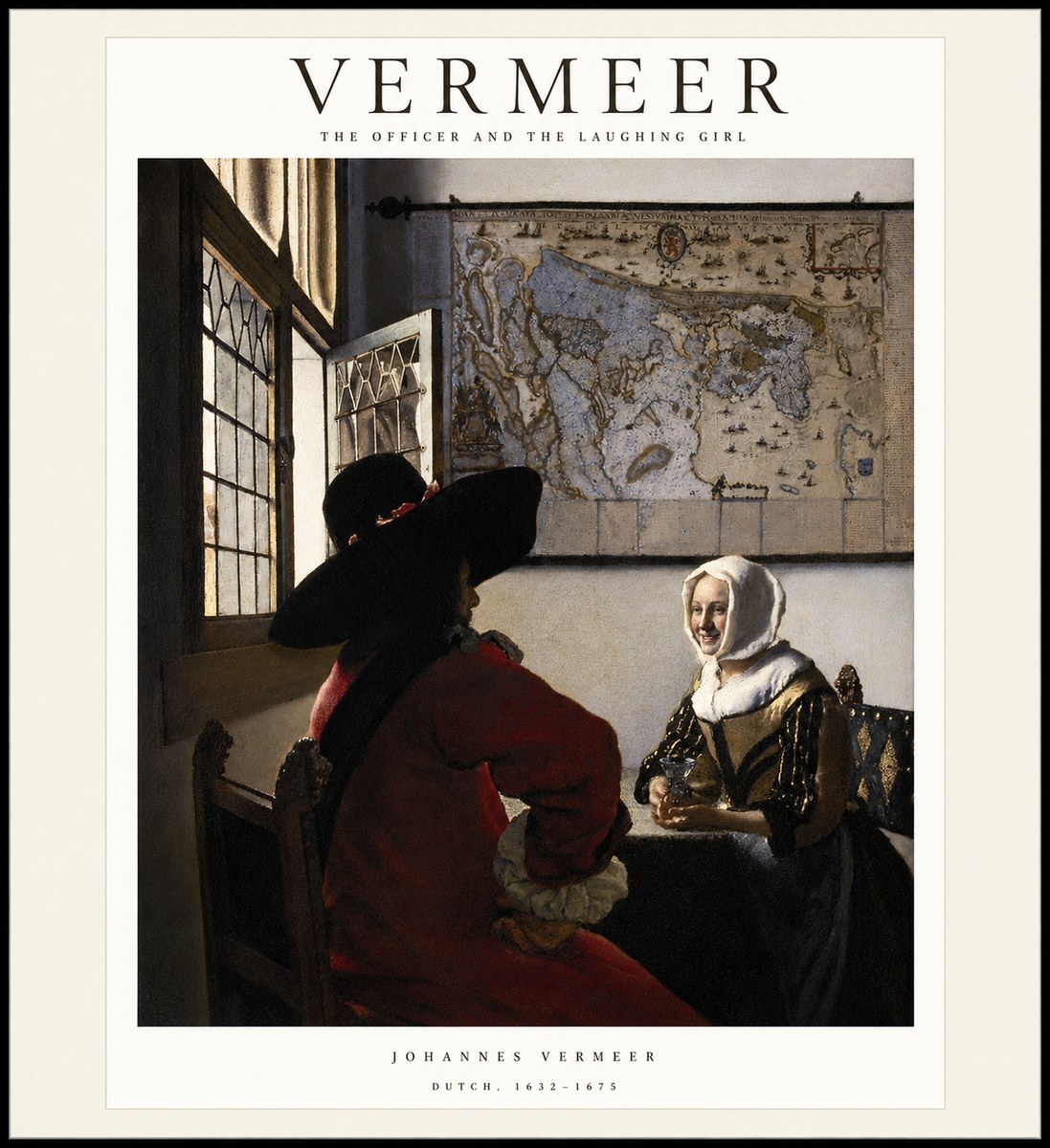 Vermeer The Officer and the Laughing Girl No1 - Juliste