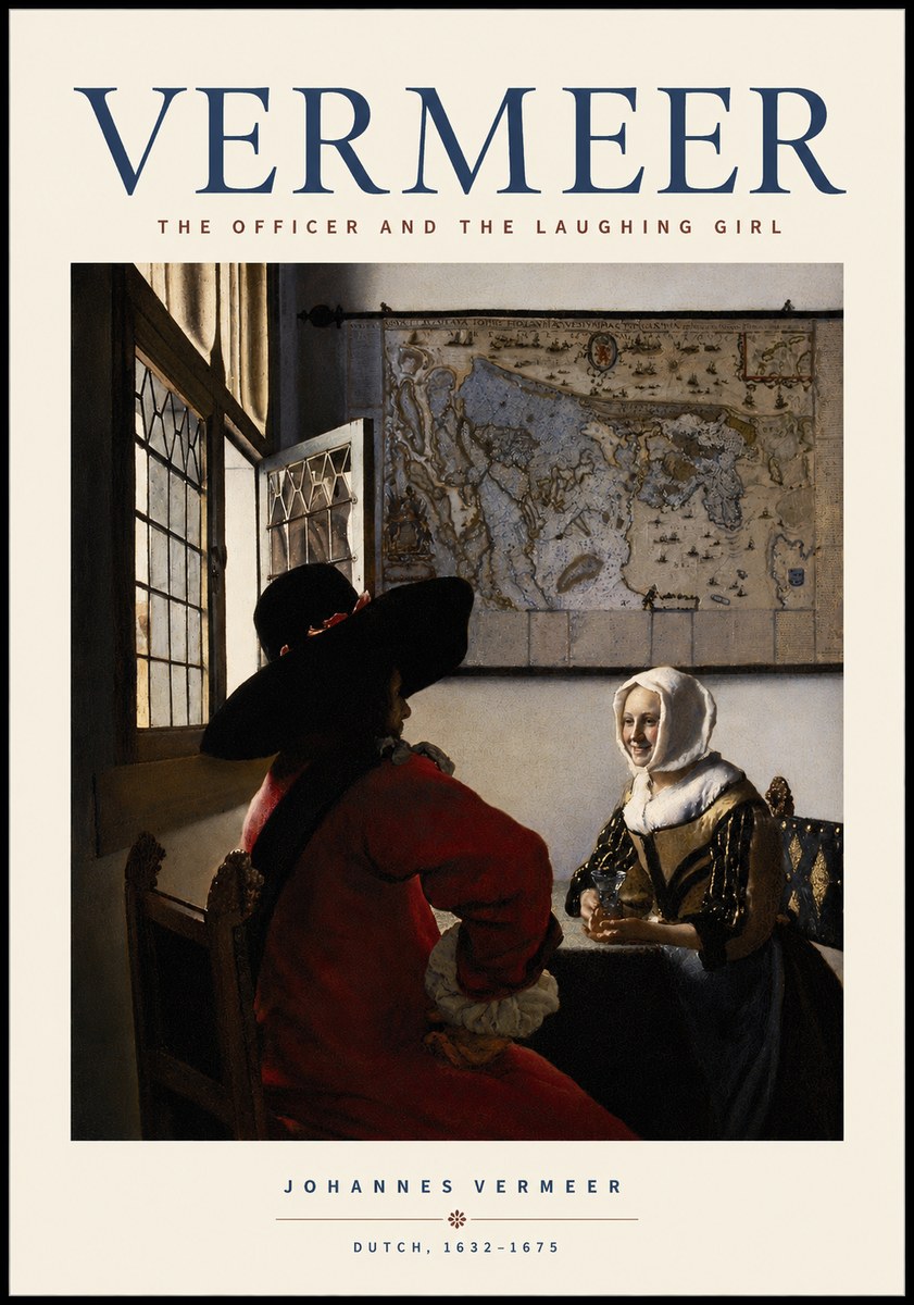 Vermeer The Officer and the Laughing Girl No2 - Juliste