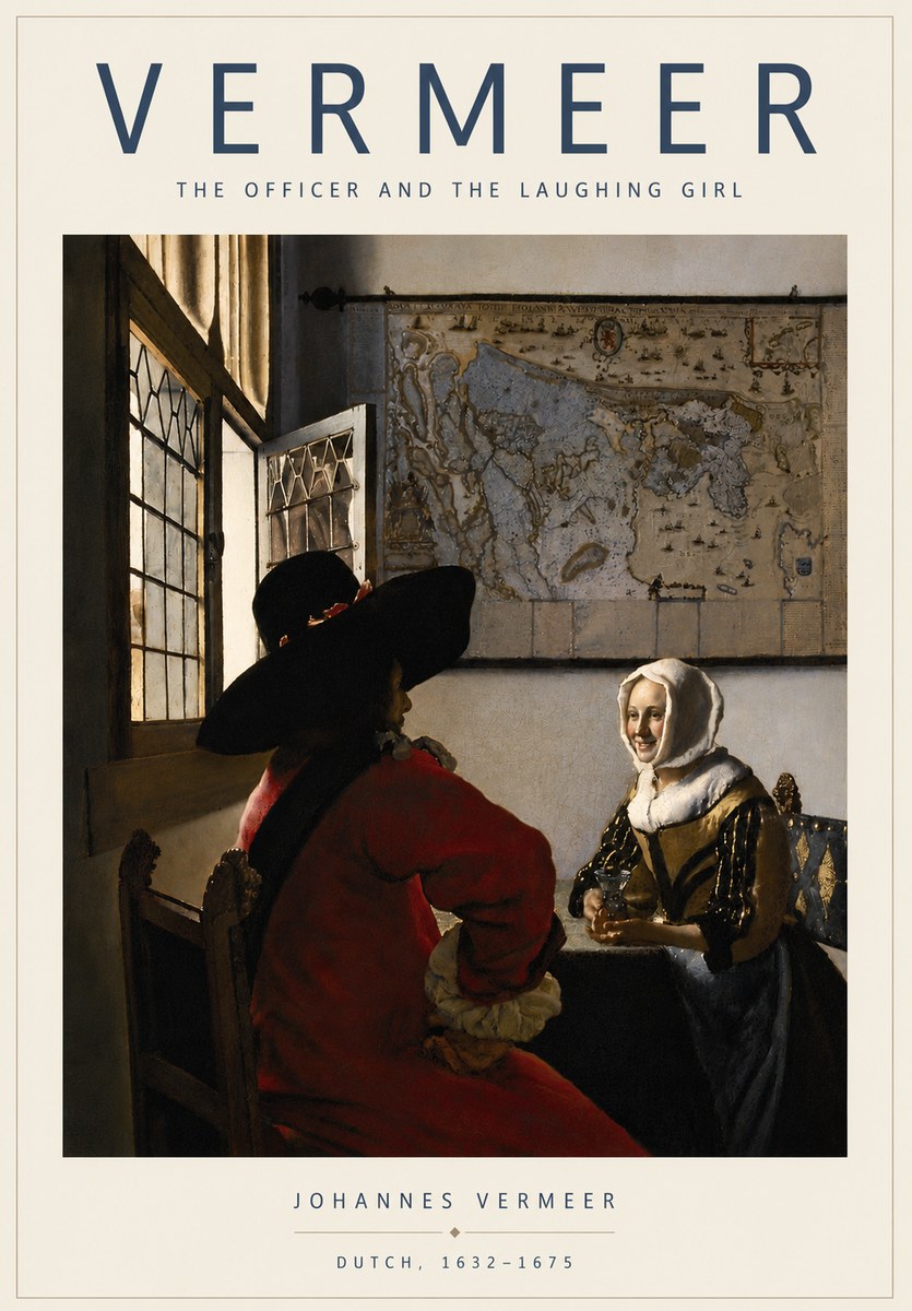 Vermeer The Officer and the Laughing Girl No4 - Juliste