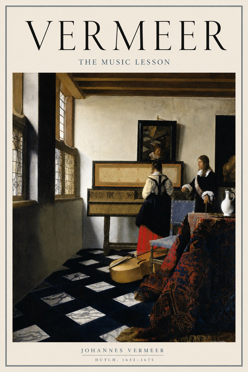 Vermeer The Music Lesson No4 - Juliste