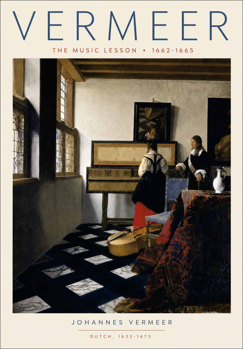 Vermeer The Music Lesson No5 - Juliste