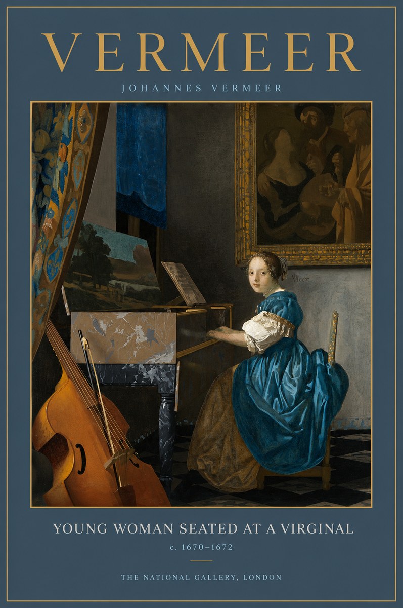 Vermeer Young Woman Seated at a Virginal No2 - Juliste