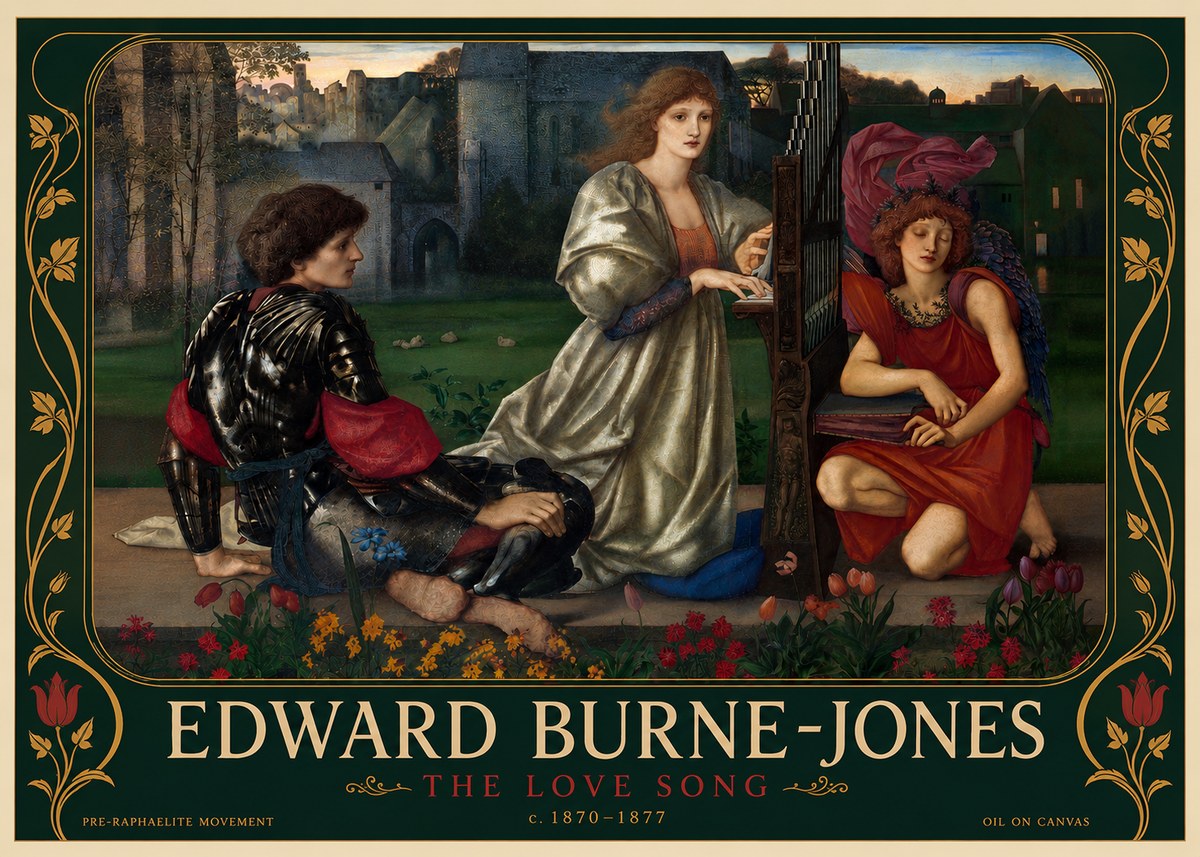 Edward Burne-Jones The Love Song No5 - Juliste