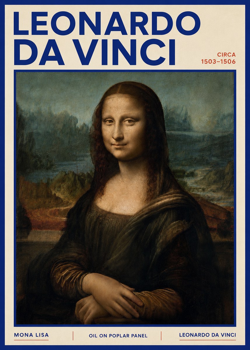 Leonardo da Vinci Mona Lisa No4 - Juliste