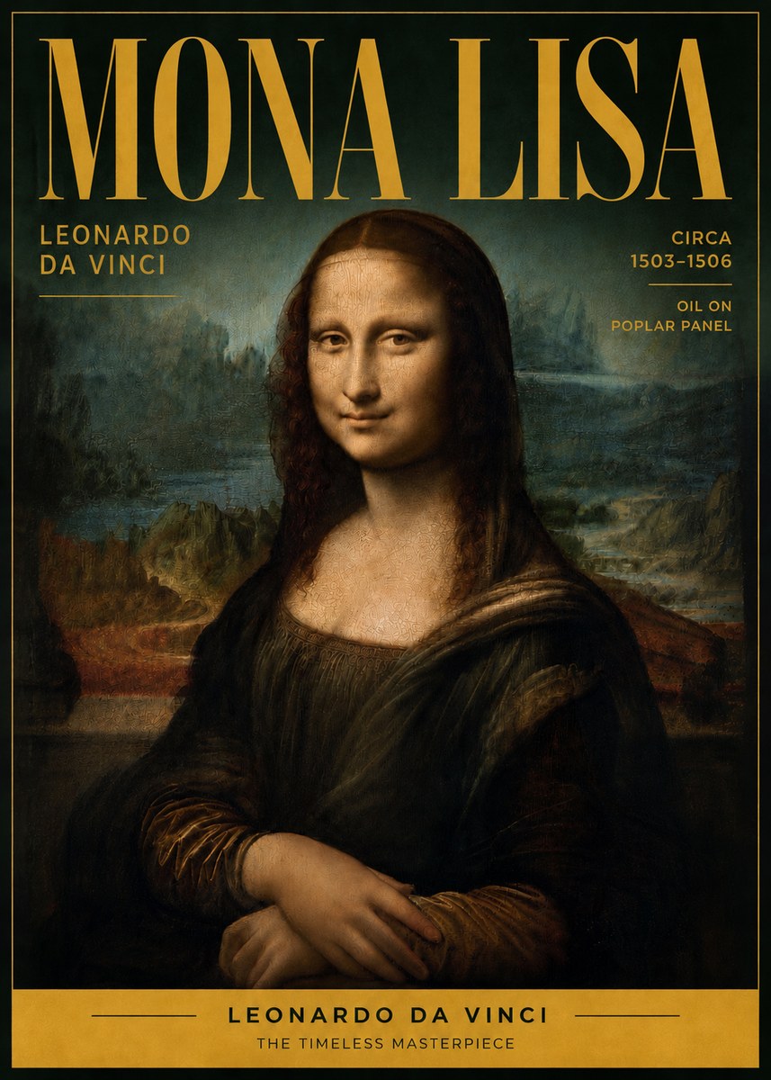 Leonardo da Vinci Mona Lisa No5 - Juliste