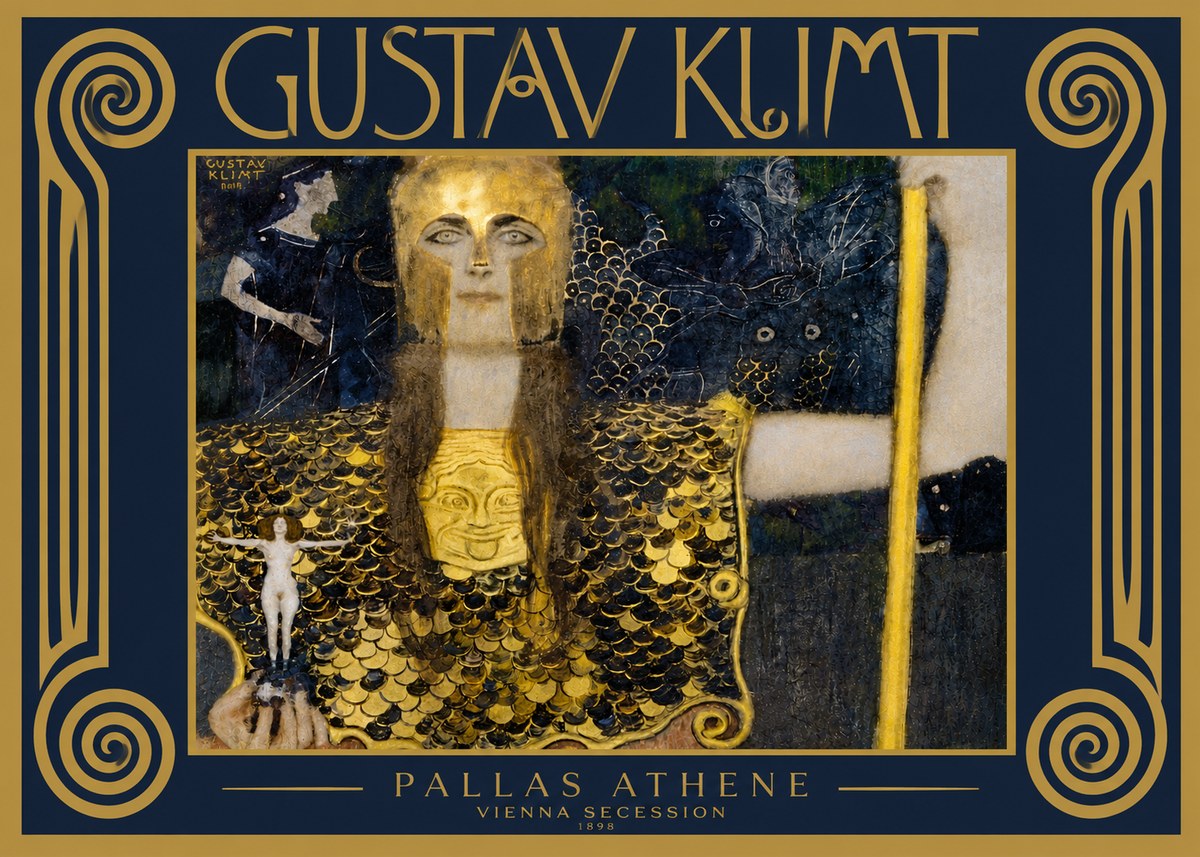 Klimt Pallas Athene No5 - Juliste