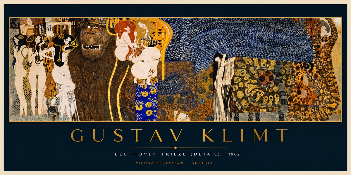 Klimt Beethoven Frieze (Detail) No2 - Juliste