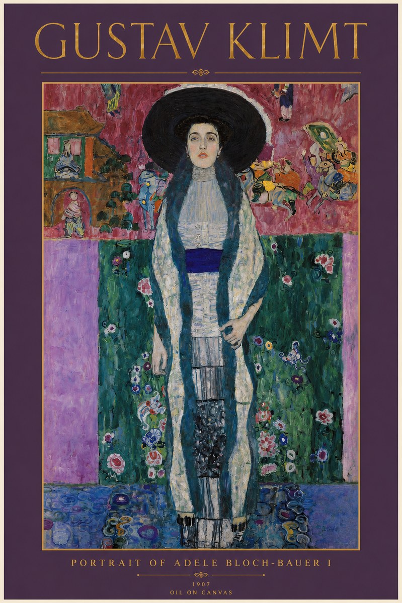 Klimt Portrait of Adele Bloch-bauer I No3 - Juliste