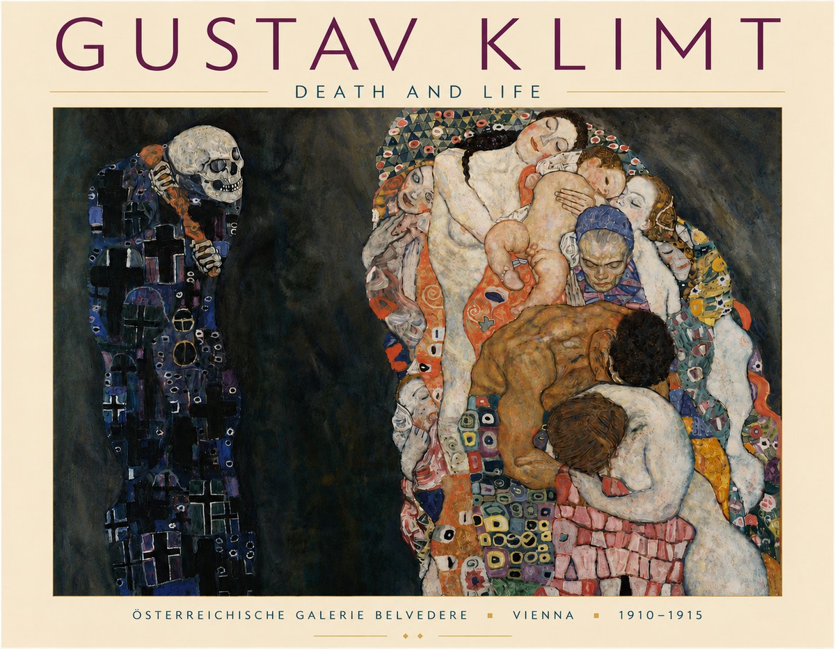 Klimt Death and Life No5 - Juliste
