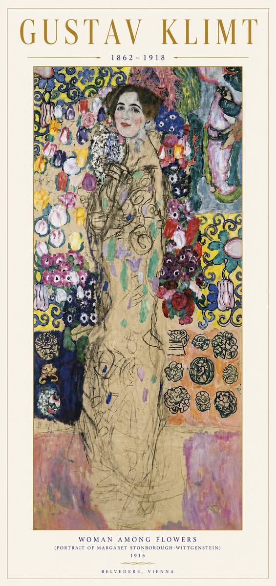 Klimt Woman Among Flowers No6 - Juliste